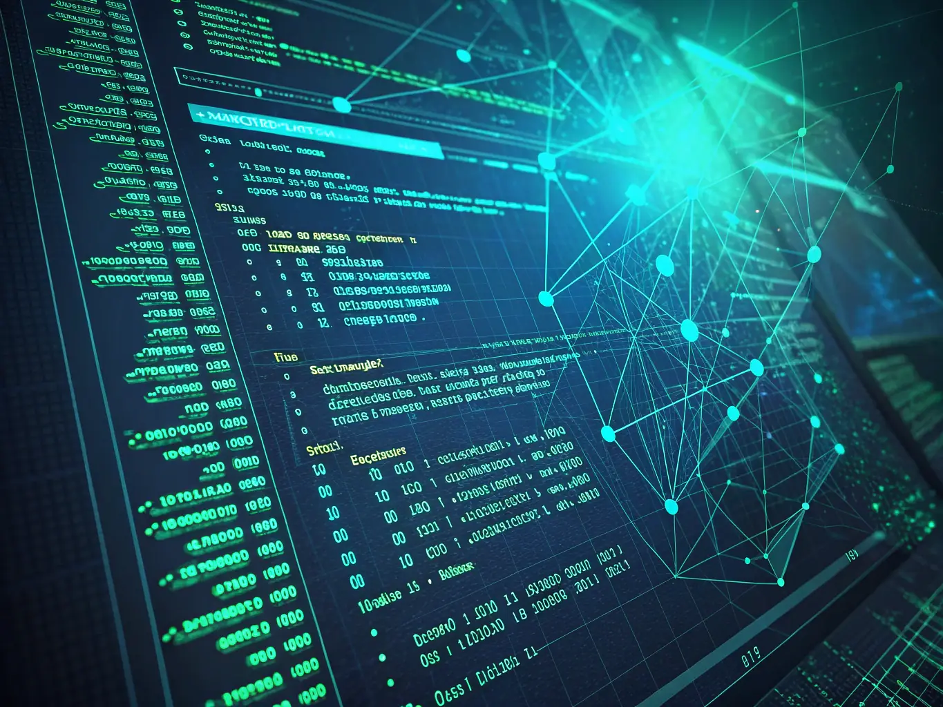 A clean, minimalist image of a code interface with glowing blue highlights, symbolizing AI development.